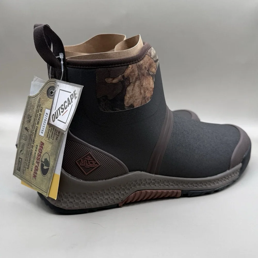 Muck Boot Men 8 Mossy Oak Outscape Chelsea Slip On Brown Waterproof NEW OSC-MOBU